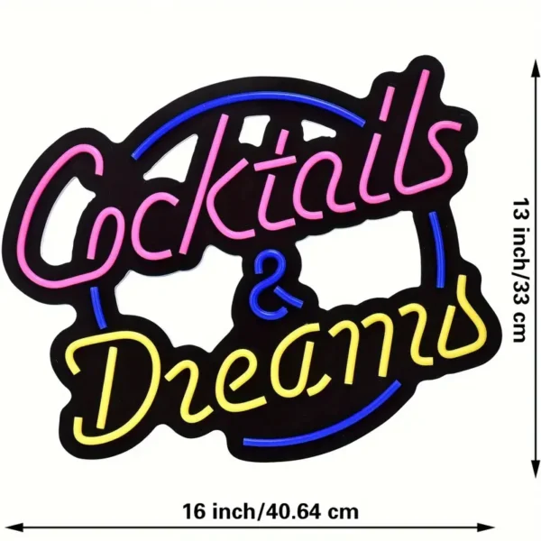 “Cocktails & Dreams” Neon Sign - Image 3