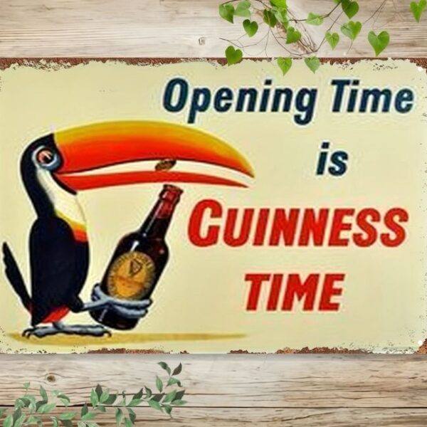 10p Wednesday - 3  Vintage Toucan Guinness Metal Signs - Image 2
