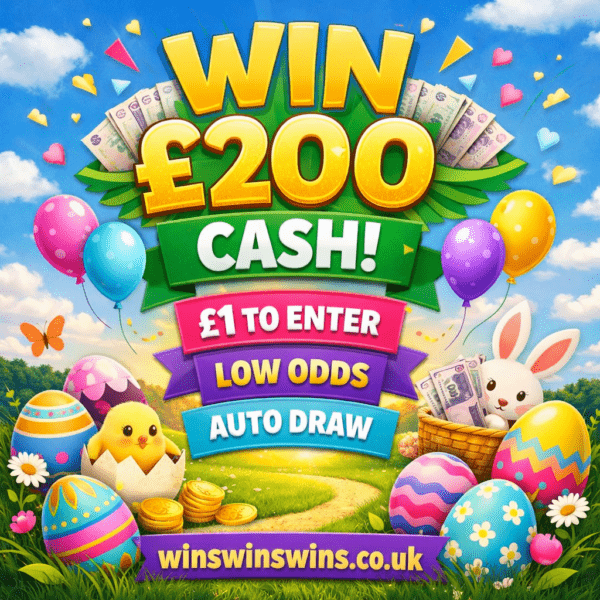 £200 CASH - £1 to enter - Low odds - Auto draw