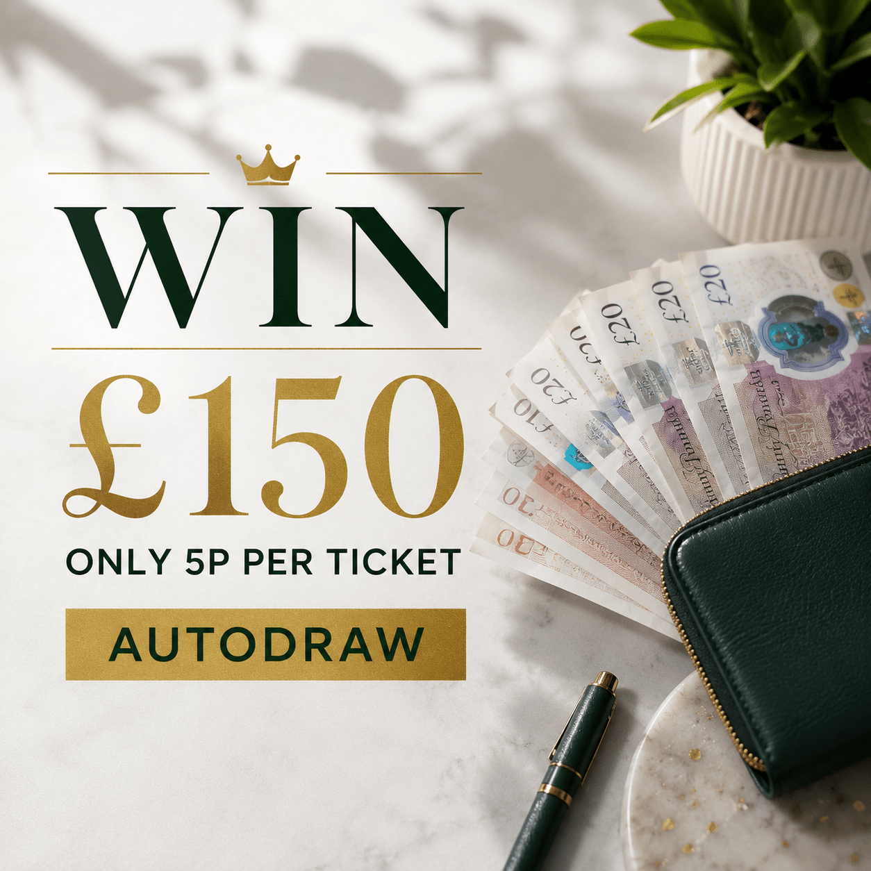 💷 WIN £150 CASH! 💷 Just 5p per ticket! 🤯