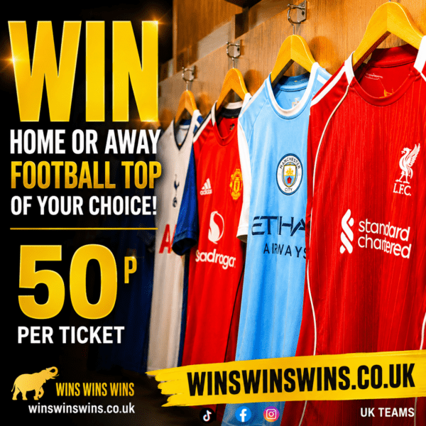 ⚽ WIN the Home or Away Shirt of Your Favourite UK Football Team! ⚽